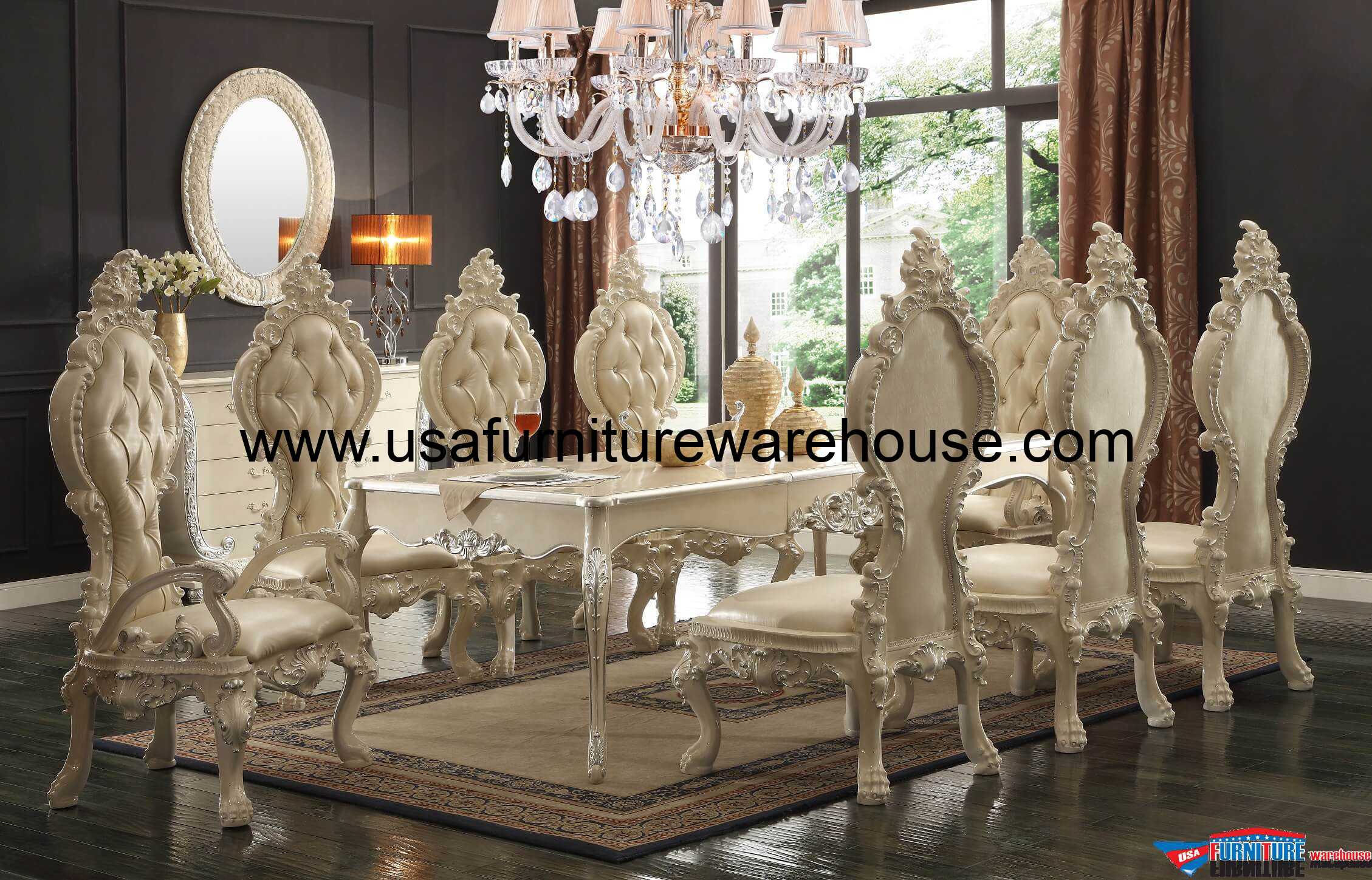 HD13012 Homey Design Royal Palace Dining Set