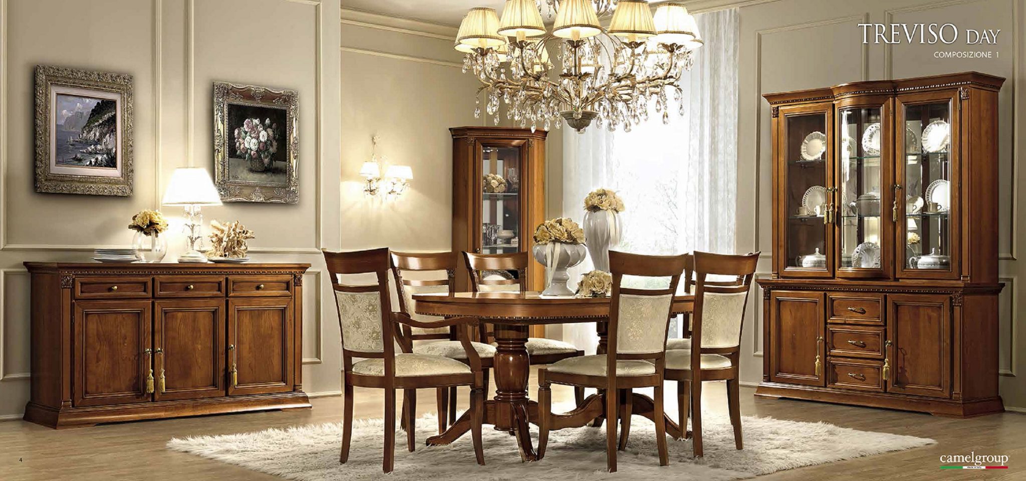 ESF Furniture 10 Piece Treviso Cherry Day Oval Dining Set