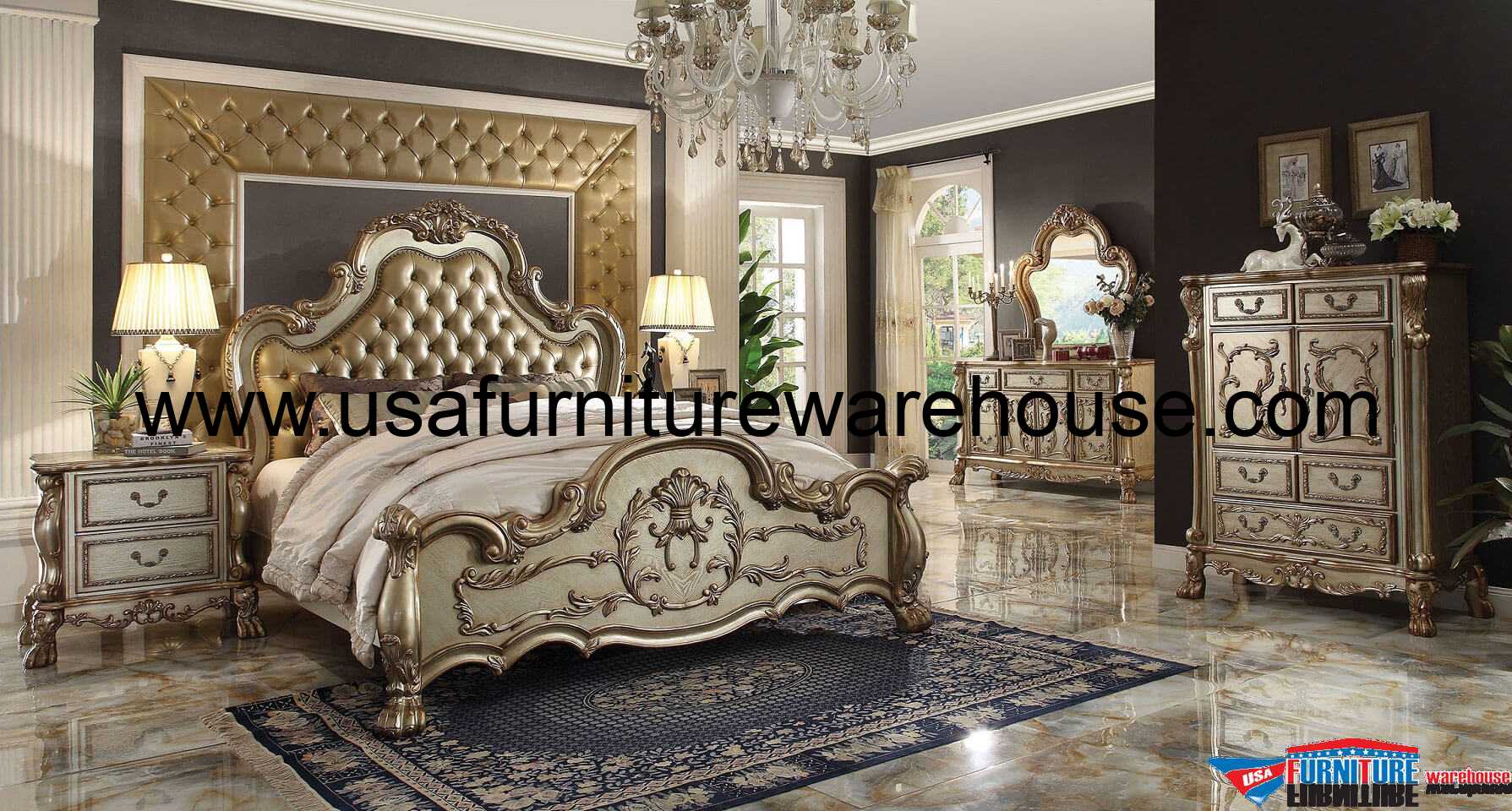 gold patina bedroom furniture