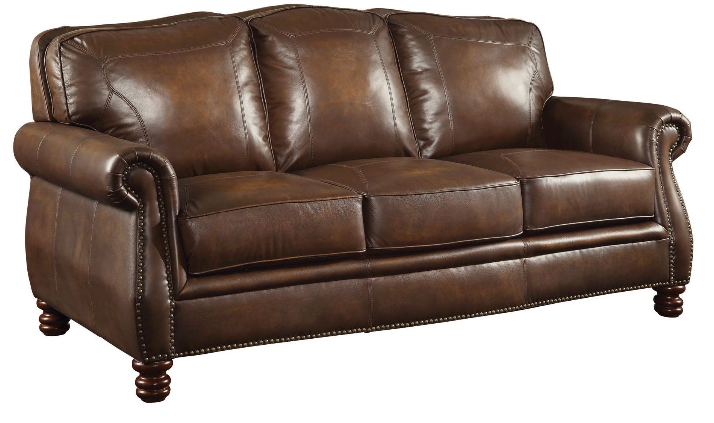 Coaster Furniture Montbrook Brown Leather Sofa 503981