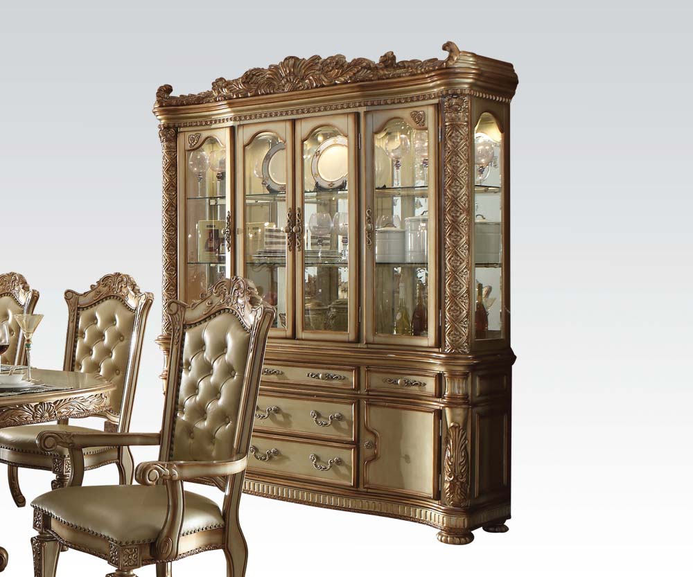 ACME Vendome Gold Patina Hutch & Buffet 63005
