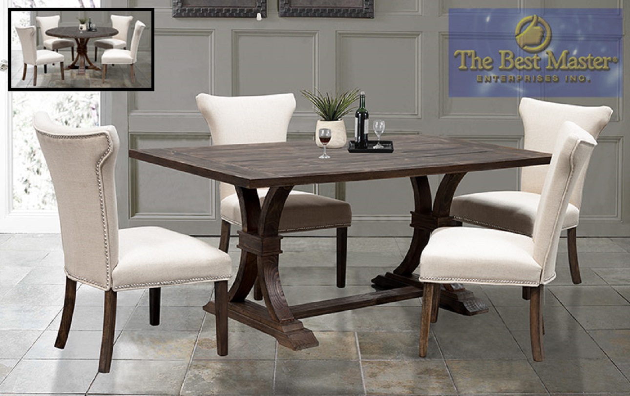 Best Master 998 Weathered Oak Rectangular Dining Set