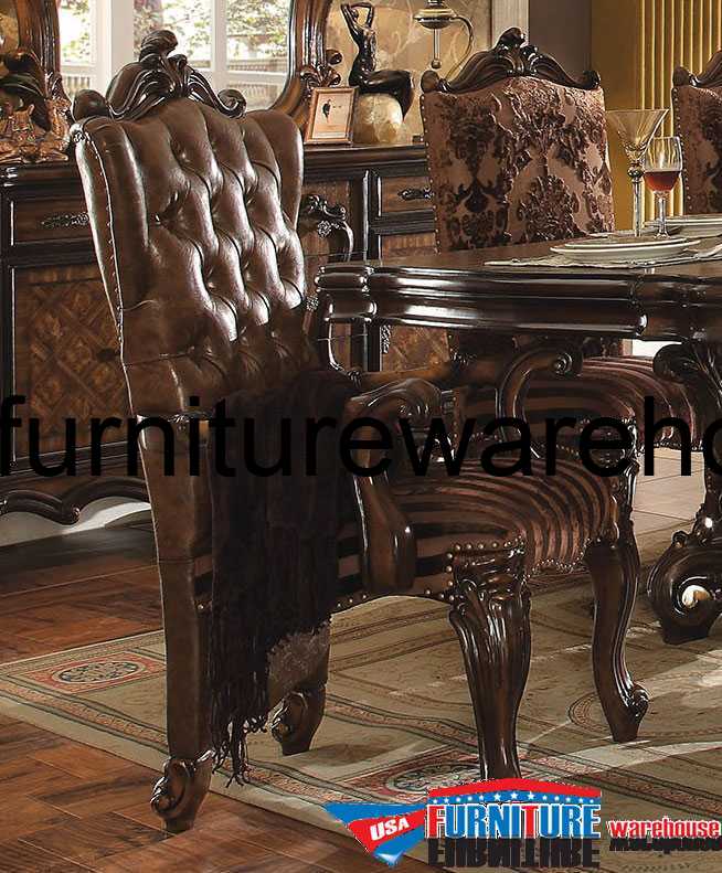 Versailles Dining Arm Chair In Cherry Oak Finish (Set of 2)