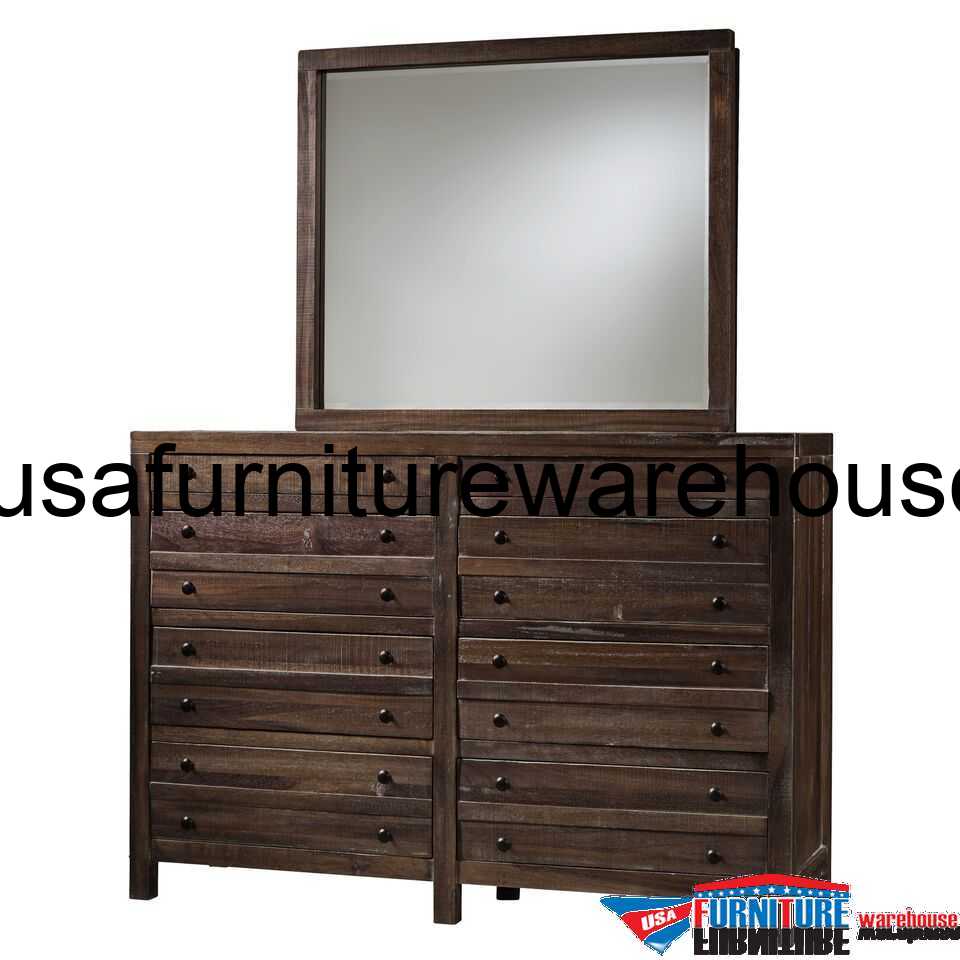Modus Townsend Solid Wood Dresser \u0026 Mirror