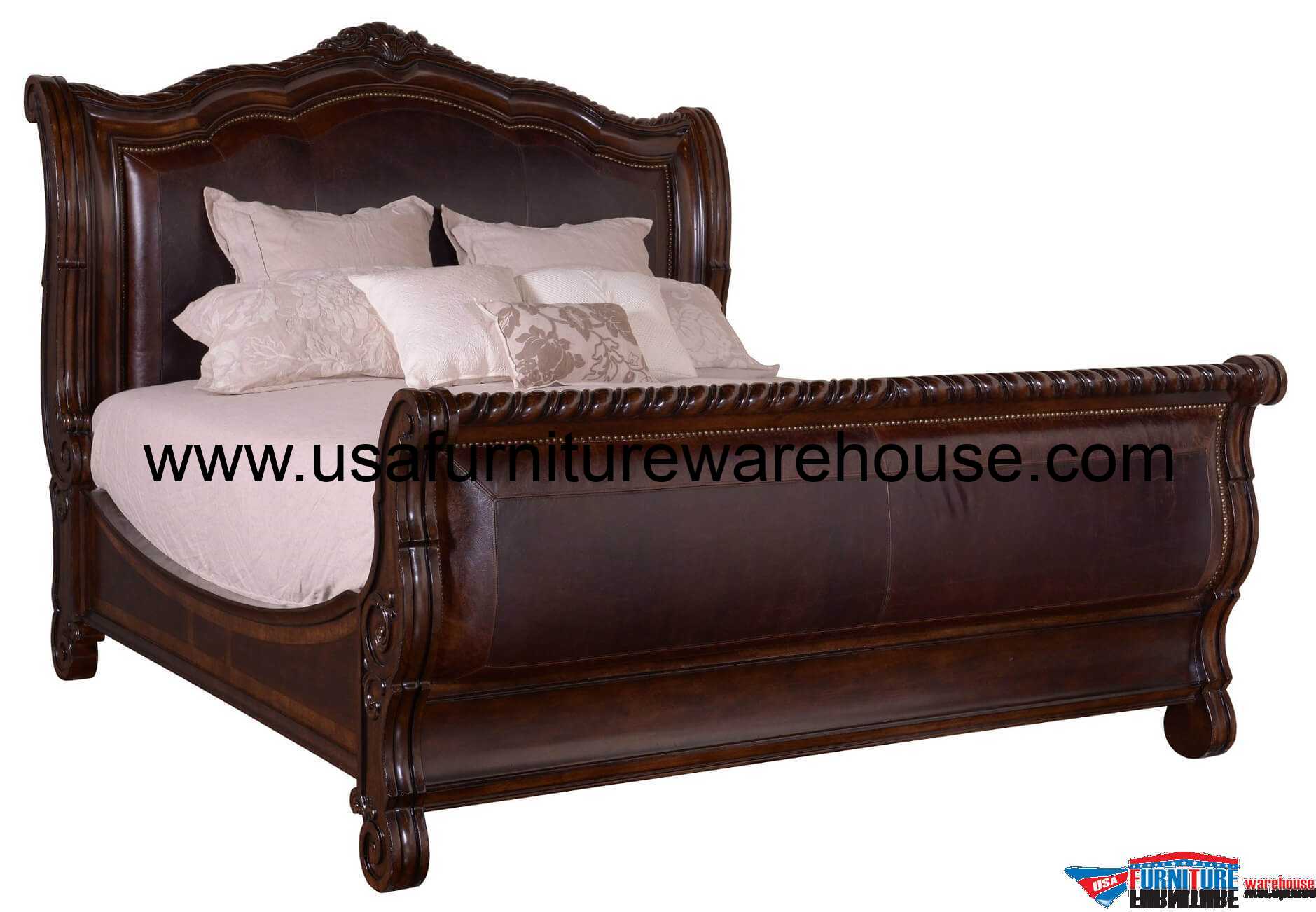 bed r valencia leather sleigh bed bed r valencia leather sleigh bed