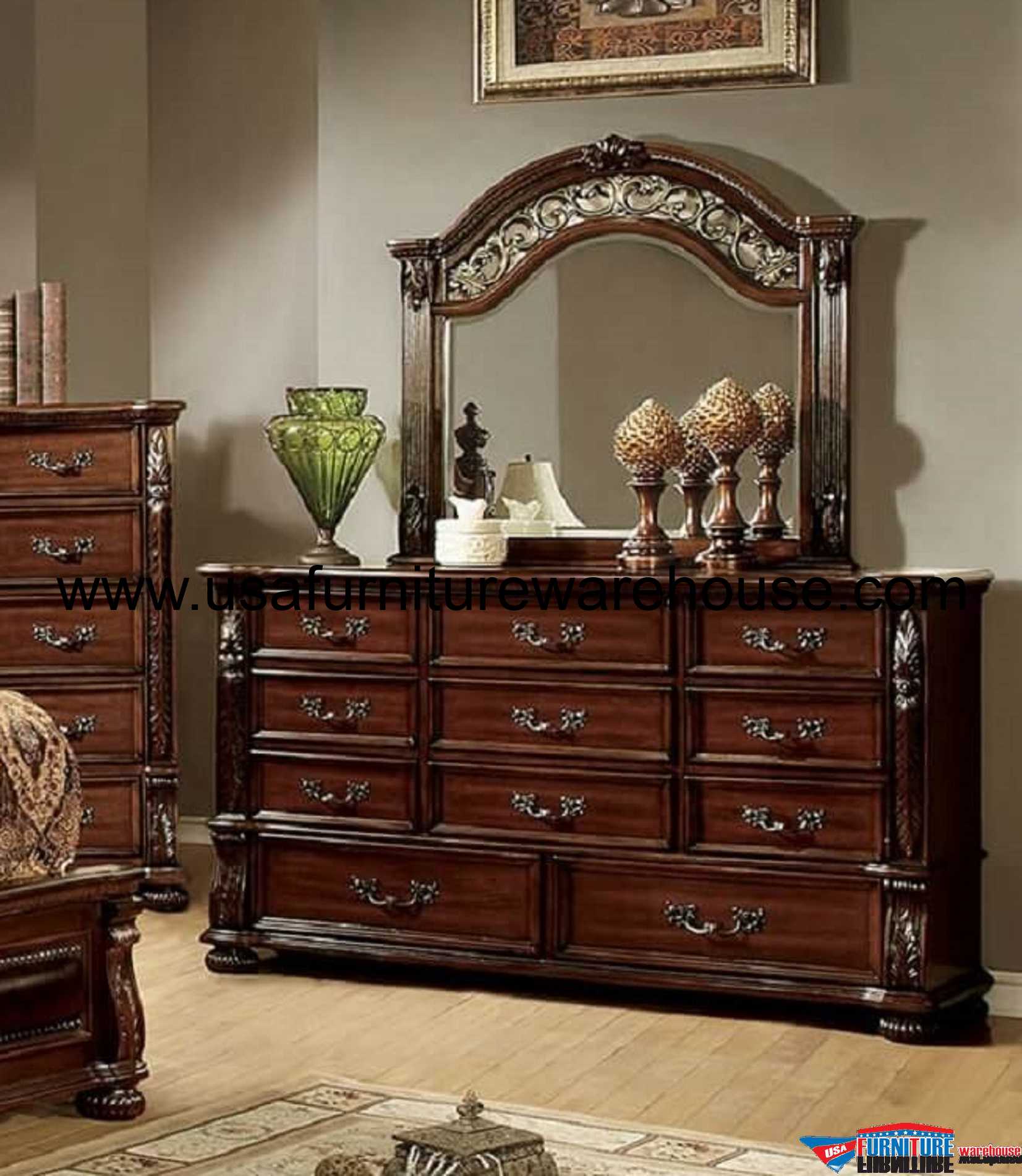 Flansreau 11 Drawer Dresser Brown Cherry