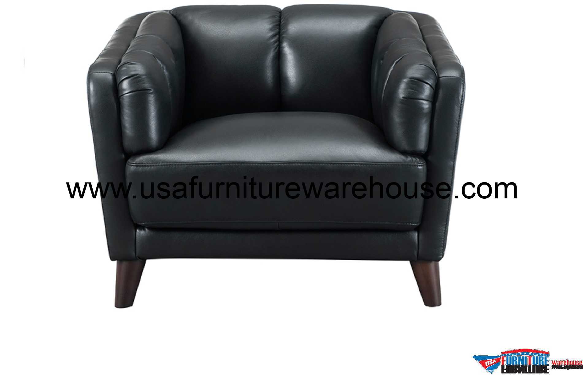 Frances Full Top Grain Black Leather Chair