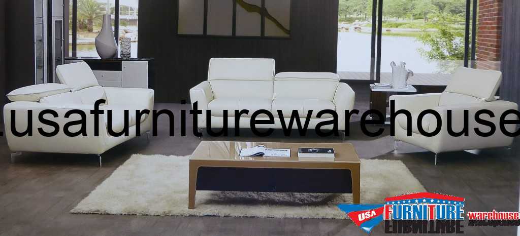Savoy 3 Piece Italian Top Grain Off White Leather Sofa Set Usa Zoom Images