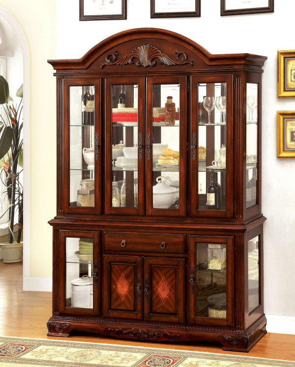 Petersburg Hutch & Buffet Set in Cherry Finish USA Furniture Warehouse