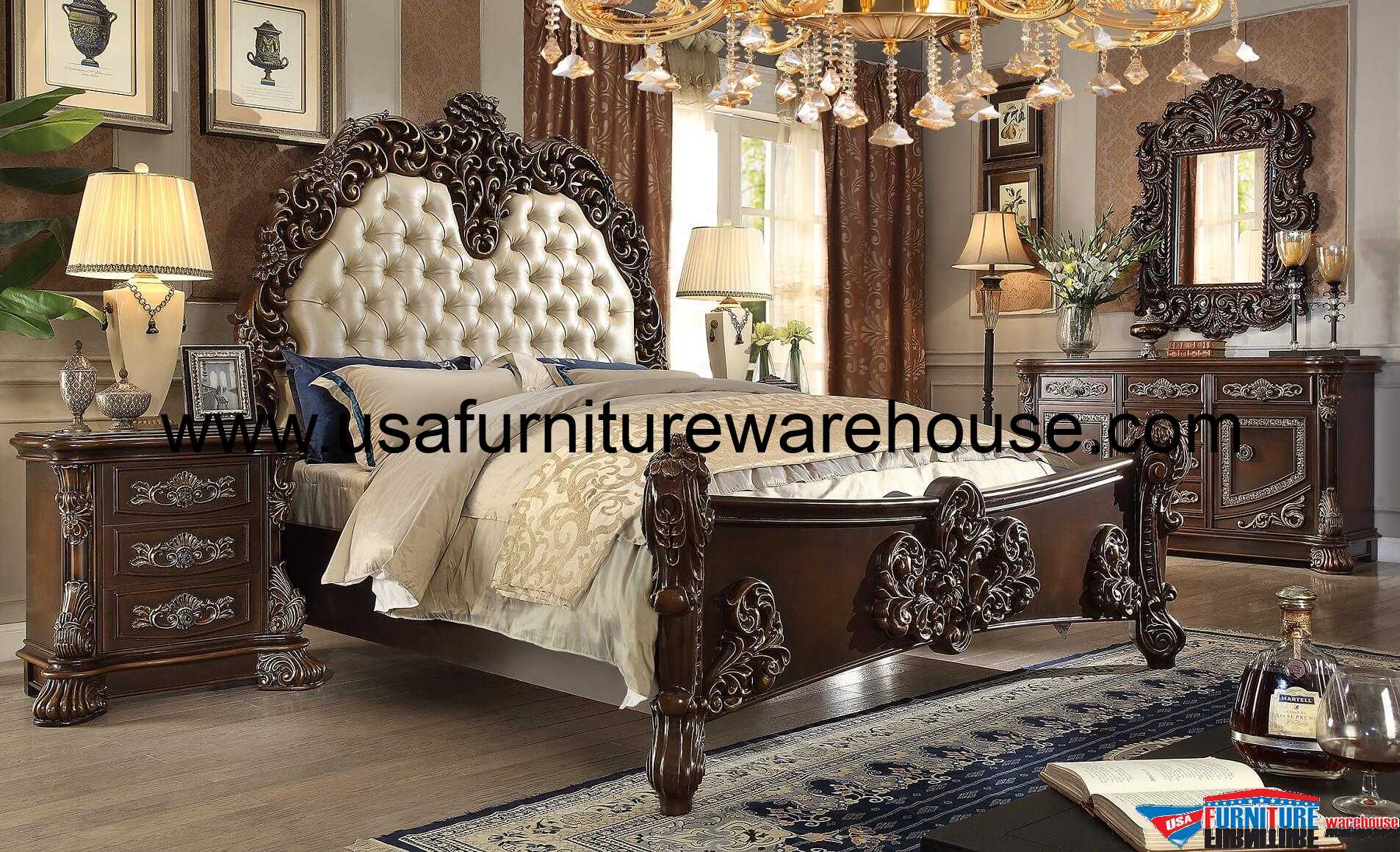 5 Piece Homey Design Hd 8007 Palace Gates Bedroom Set