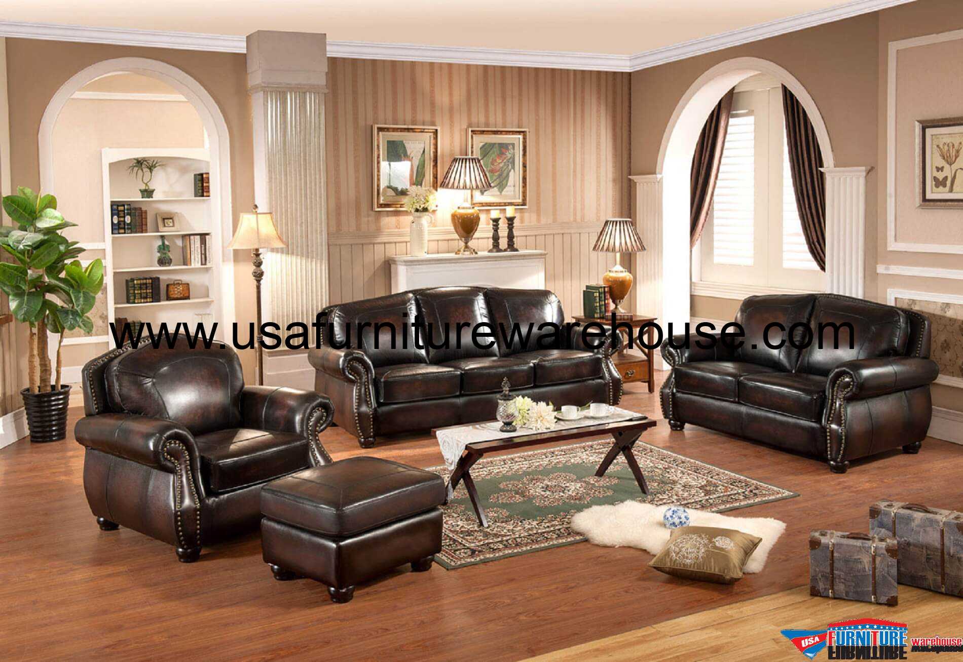 3 piece leather sofa