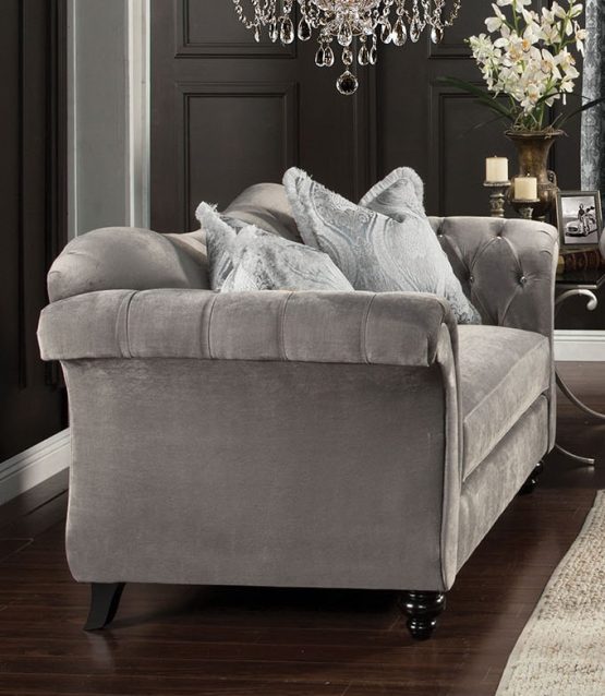 Dolphin Gray Loveseat Made In USA USA Furniture Warehouse