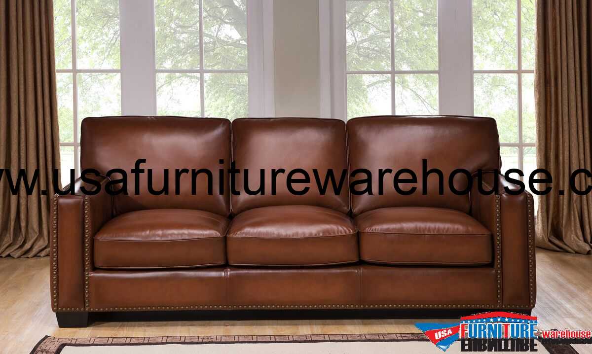 Harley Full Leather Sofa USA Furniture Warehouse