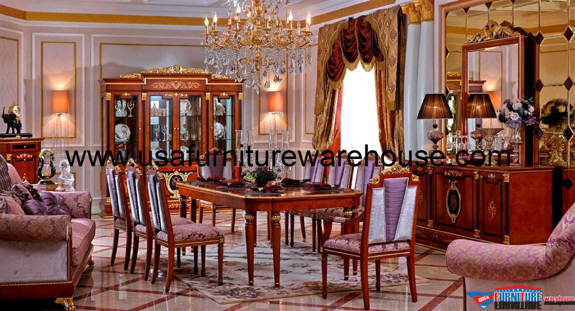 European Luxury Collection 4Door Showcase USA Furniture