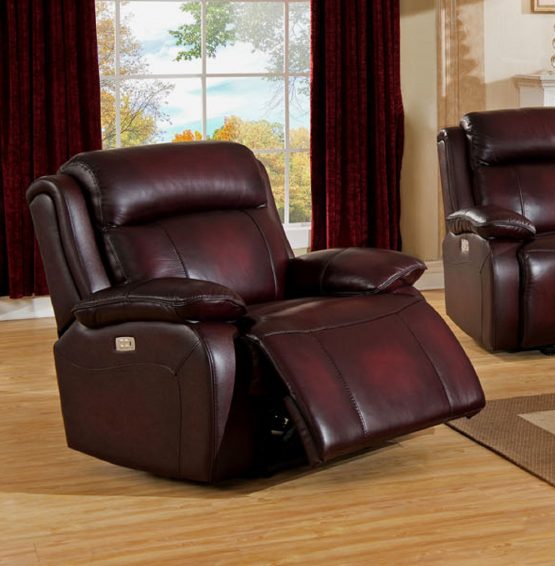 Faraday Top Grain Leather Power Recliner USA Furniture Warehouse