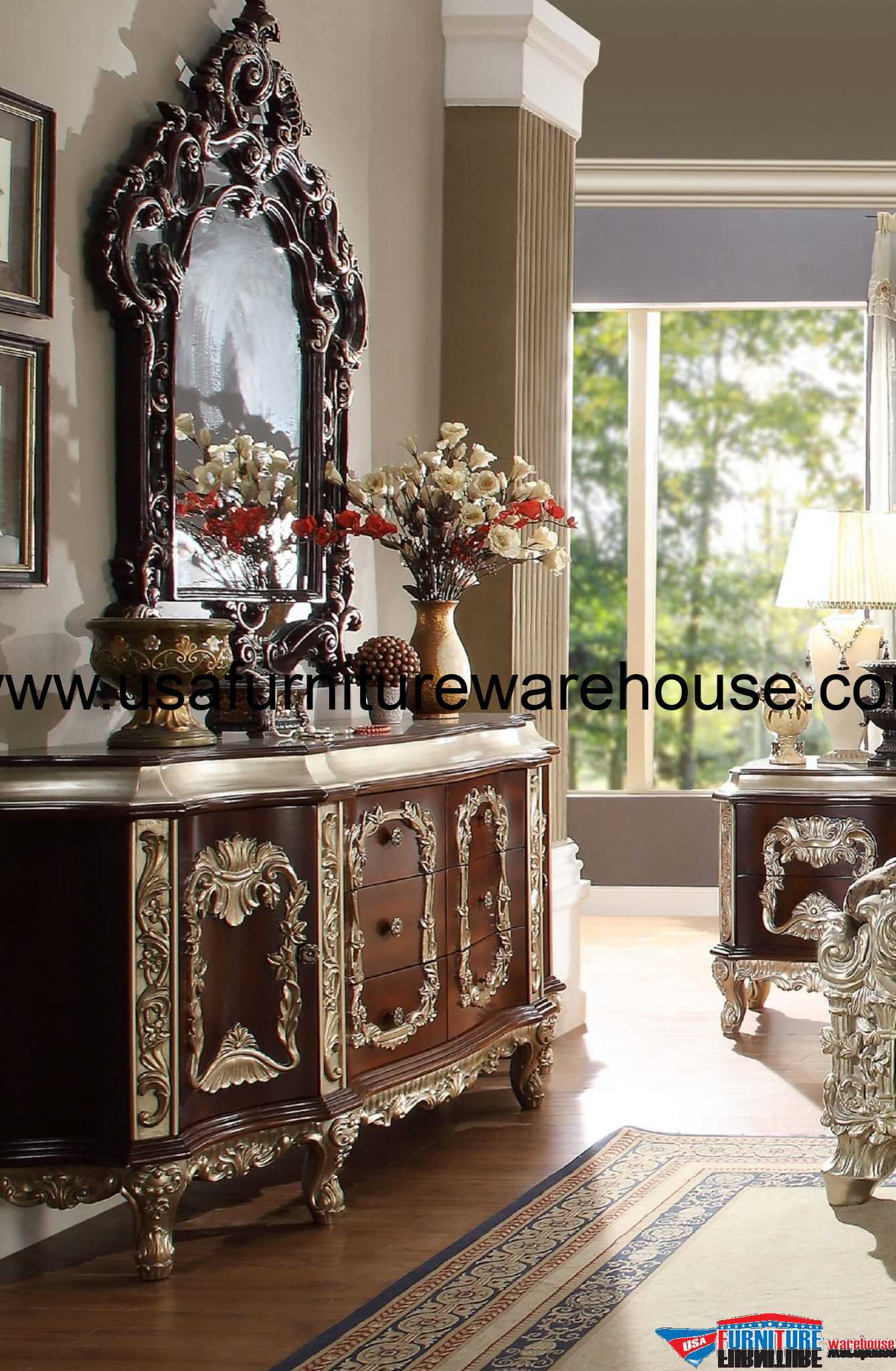 Homey Design HD8017 Cleopatra Bed USA Furniture Warehouse