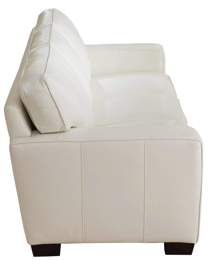 Kimberlly Full Top Grain Ivory White Leather Sofa USA Furniture Warehouse