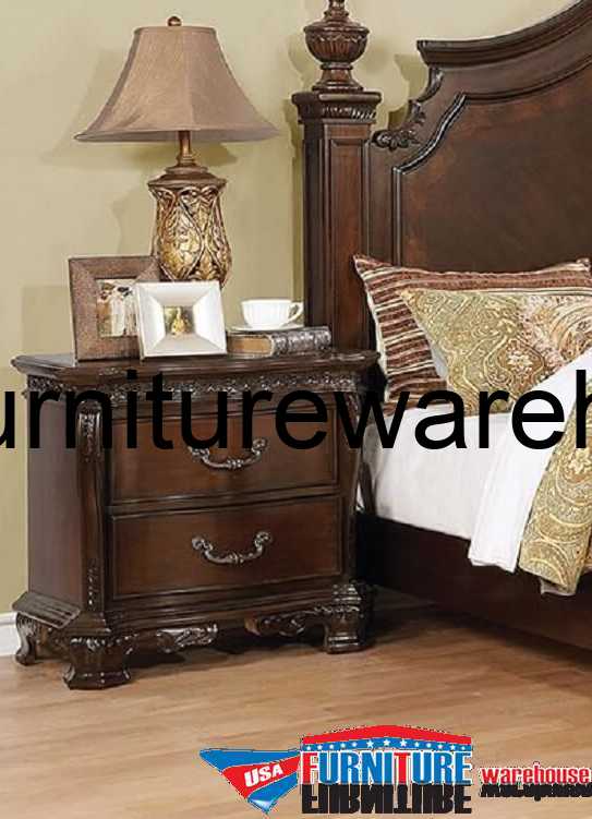 Hesperos 2 Drawer Nightstand Cherry Finish Usa Furniture Warehouse Hesperos Nightstand Cherry Finish