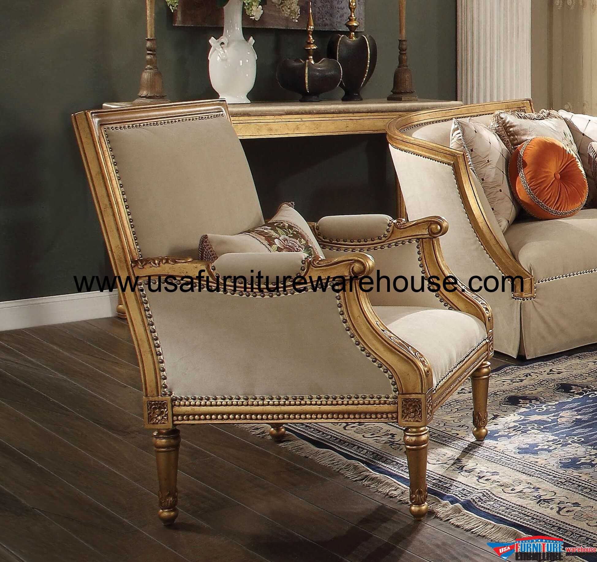Daesha Wood Trim Accent Chair USA Furniture Warehouse