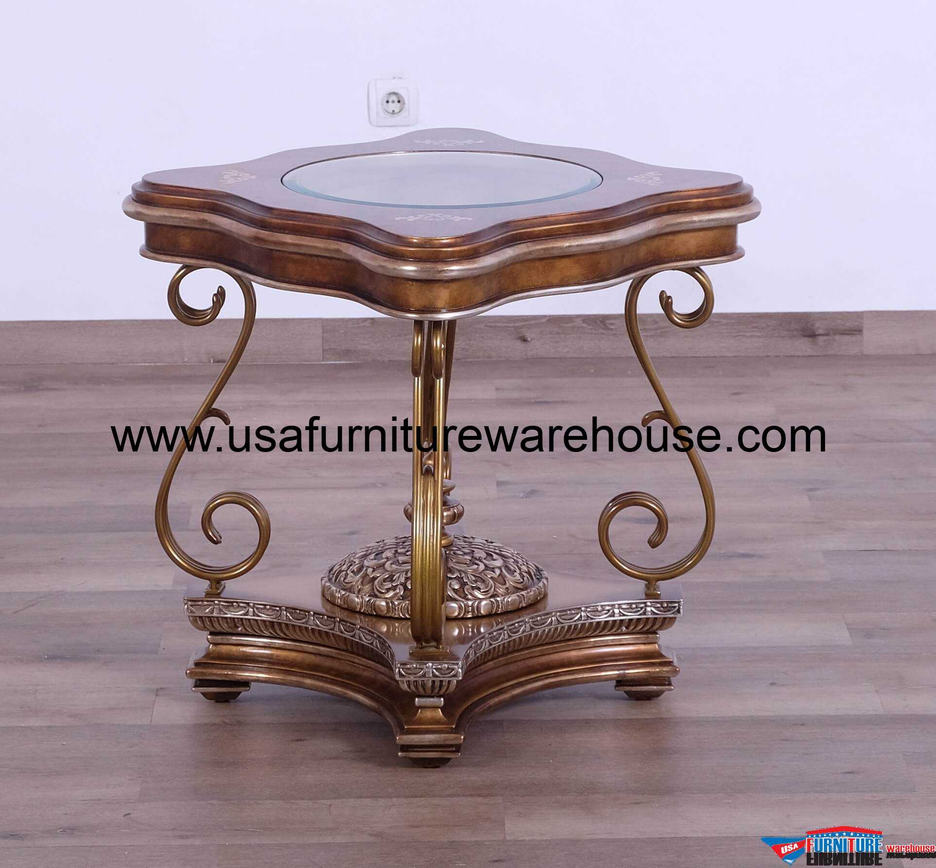 European Furniture Rosella Luxury End Table USA Furniture Warehouse